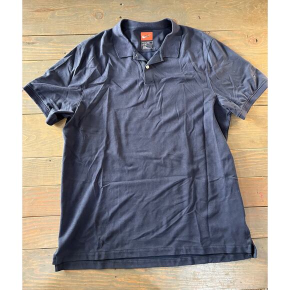 The Nike Polo dri-fit navy blue short sleeve shirt men's size large - Picture 1 of 7
